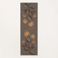 Golden Flowers Yoga Mat