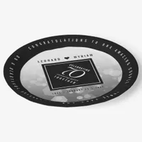 Elegant 70th Platinum Wedding Anniversary Paper Plates