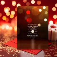 Bokeh Beach Wedding Invitation