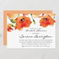 Summer Golden Poppy Bridal Shower Invitation