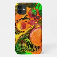 Autumn Colors Abstract Pour Painting   iPhone 11 Case