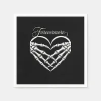Forevermore Skeleton Hands Heart Gothic Romance Napkins