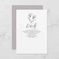 Rustic Elegant Floral Sketch Wedding Enclosure Card