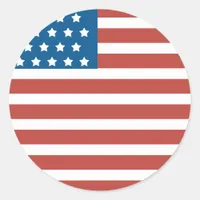 Clean Lines US Flag 4th of July Classic Round Sticker