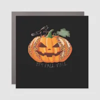 It’s Fall Y’all Leopard Pumpkin Happy Halloween Ne Car Magnet
