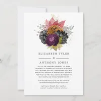 Vintage Autumn Fall Floral Reduced Guest List Announcement