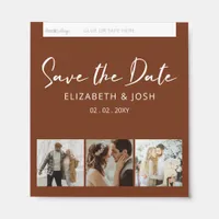 Rustic Terracotta Save The Date Three Photos  Hershey Bar Favors