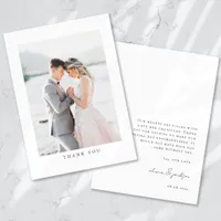 Minimalist Photo Wedding Thank You Card