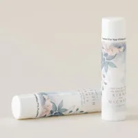 Calligraphy Floral Thank You Dusty Blue ID771 Lip Balm