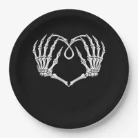 Valentines Day Gothic Heart With Skeleton Hands Va Paper Plates