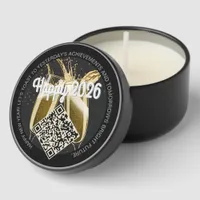 Happy 2026 QR Champagne Toast • Custom Favor Gift! Mini Candle Favors