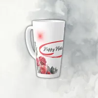 Floral Grey & Red Happy Mother's Day | Latte Mug