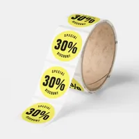 Discount Stickers Round Customizable Text