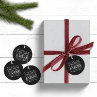 Rustic Christian Christmas Typography Holiday Favor Tags