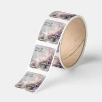 Sleepy Kitty and Vintage Books  Square Sticker