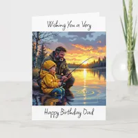 Wishing Dad a Happy Birthday | Night Fishing  Card