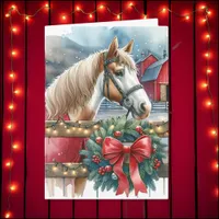 Horse at a Farm Christmas Card