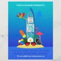 Club/Corporate Summer Beach Party add photo & logo Flyer