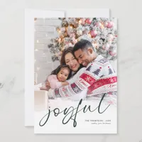 Photo Overlay 2025 Calendar Joyful Christmas White Holiday Card