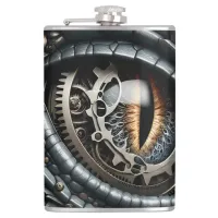 Steampunk Dragon Eye Closeup Ai Art Flask