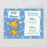 Cute Teddy Bear Baby Shower Invitation