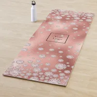 Company logo rose gold diamonds metallic business yoga mat