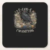 F-Caw-F I'm Knitting Creative Casual Square Paper Coaster