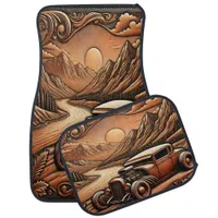 Leather Styled Car Mountain Art Car Floor Mat