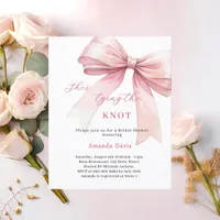 She's tying the knot bow Bridal Shower invitation