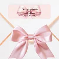 Bow pink return address  label