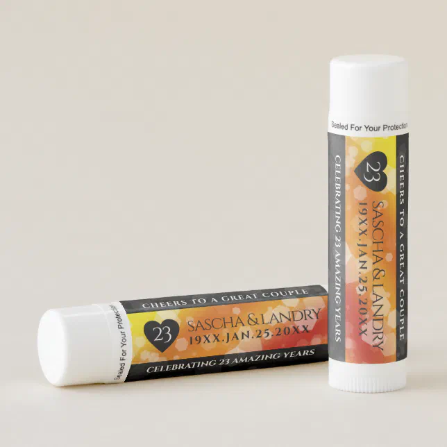 Elegant 23rd Imperial Topaz Wedding Anniversary Lip Balm