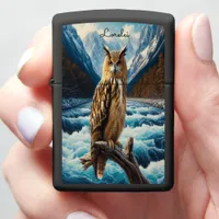 Blakiston's Fish Owl Wild River Golden Predator Zippo Lighter