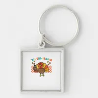 Tis The Season Turkey Coffee Thanksgiving Fall Men Keychain