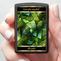 Vibrant Green Holographic Patterns Zippo Lighter