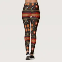 Aztec art,  vibrant, reflecting the culture leggings