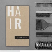 Rustic Kraft Hairdresser Business Cards and Loyalty Cards