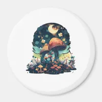 Cottagecore And Aesthetic Goblincore Mushroom Fair Magnet