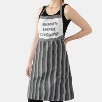 Large Grey Striped Mom's Home Cooking Apron