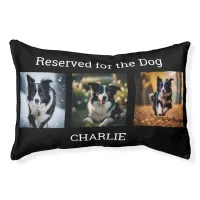 Reserved for the Dog Photo Collage Black Custom Pet Bed