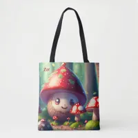 Cute toadstools in the forest - good luck custom tote bag