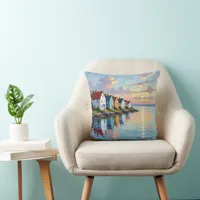 Coastal Themed | Beach Homes on the Bay   Throw Pillow