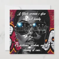 Black Women's Quote | City Skyline in Sunglasses