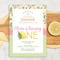 Pink Lemonade 1st Birthday Invitation