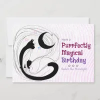 Purrfectly Magical Cat Birthday Greeting Card