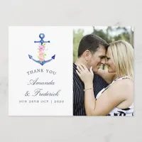 Watercolor Nautical Themed Wedding Thank You