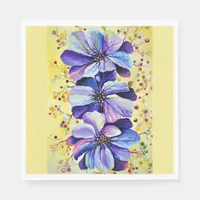 Delphinium  flowers painting napkins