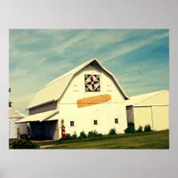 Barn Quilt and Corn Faux Vintage Poster