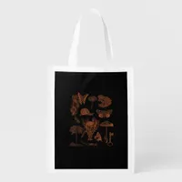 Botanical Art, Frog Fungi Goblincore Aesthetic Cot Grocery Bag