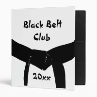 Martial Arts Black Belt Club 3 Ring Binder