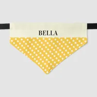 Polka Dots Yellow Retro Pattern Elegant Cool Dog Pet Bandana Collar